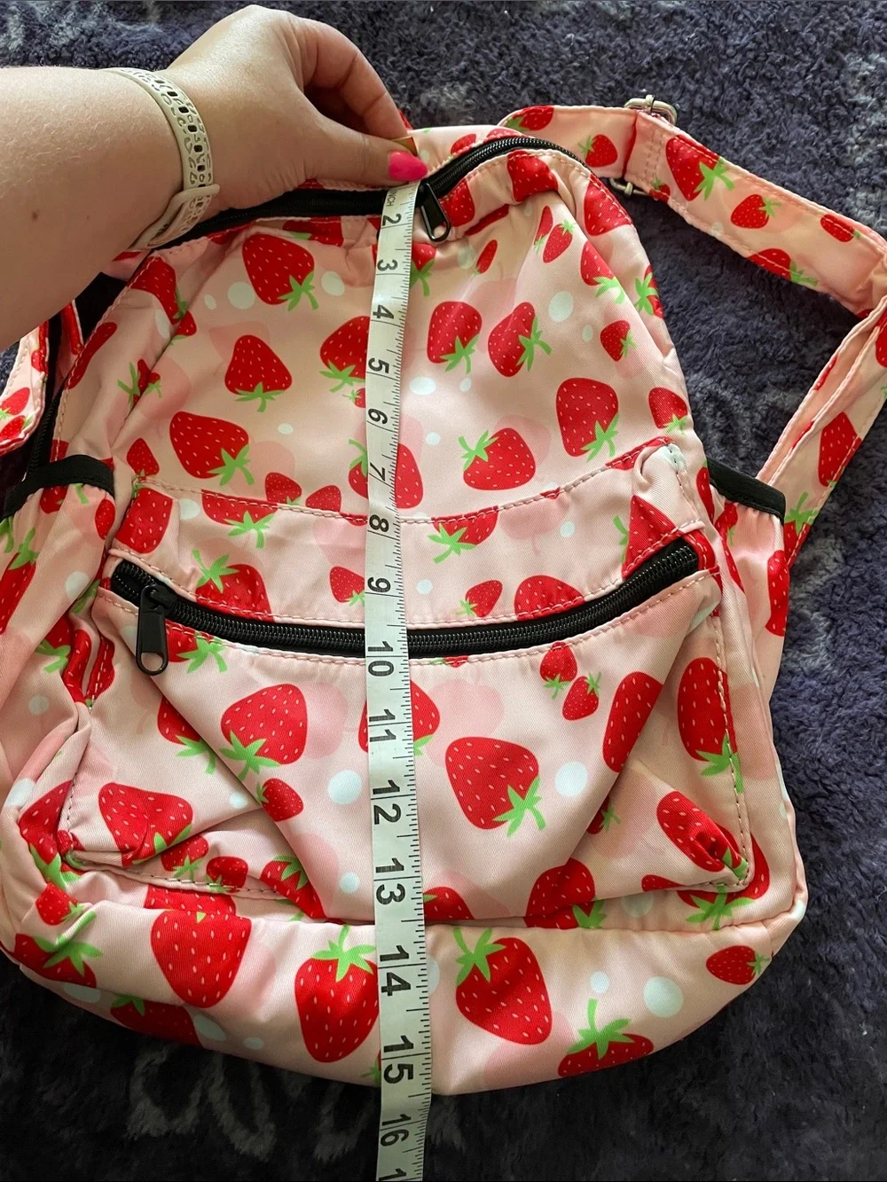 Kids Strawberry Print Pink Backpack - NWOT